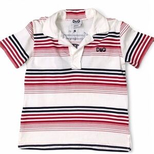 Dolce & Gabbana Striped Polo Tee, Size 4
